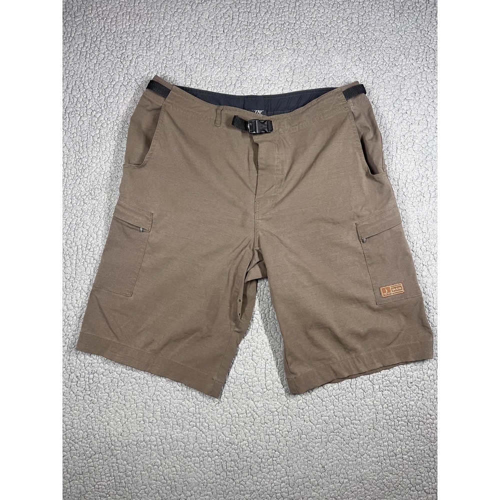 Gramicci Shorts Mens Large Brown Cargo Adjustable Waist Belt 12 Inseam Hiking